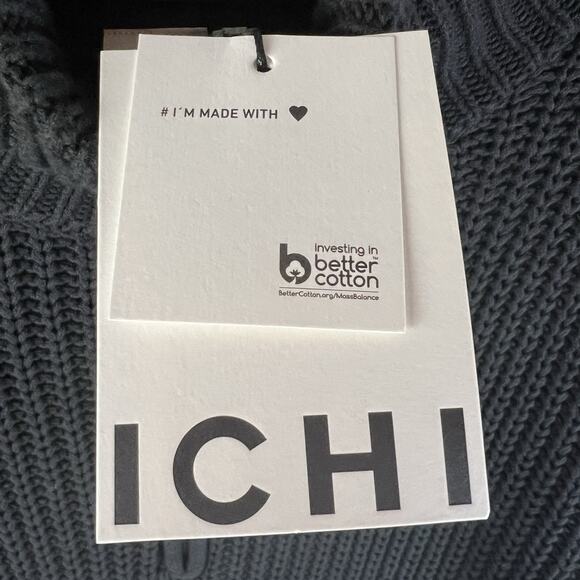 ICHA Sweater Women’s M Black White Stripe Chunky Oversized NWT - Picture 4 of 12